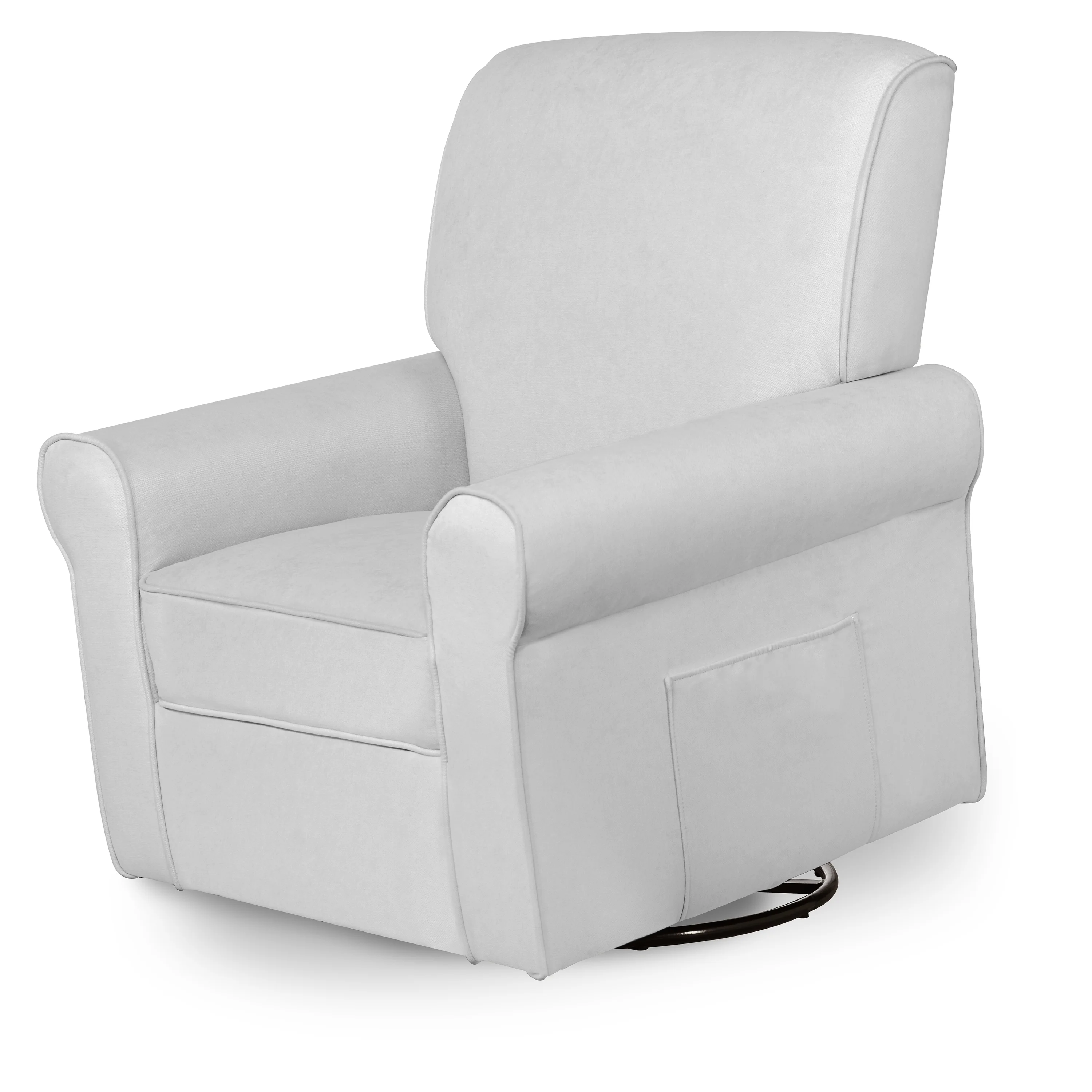 Evolur London Upholstered 360 Swivel l Glider I Rocker I Nursery Glider I Durable Soft Fabric in Gray Finish