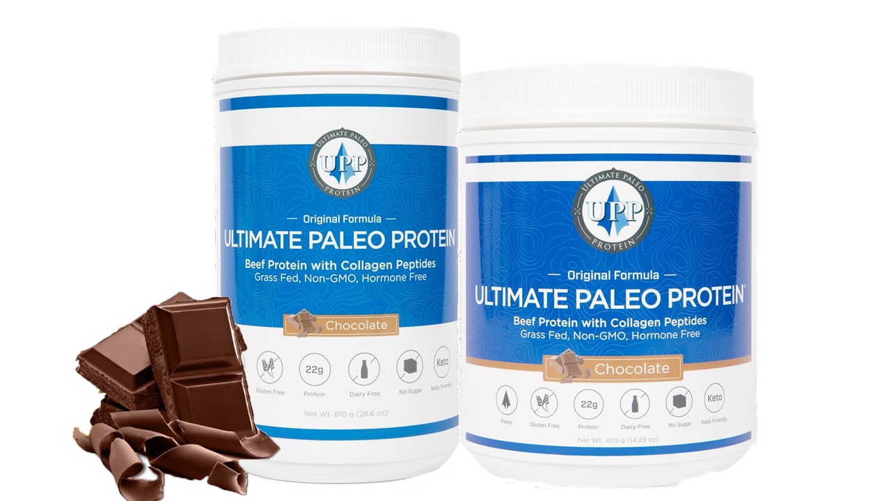 Ultimate Paleo Protein Premium Grass Fed Beef Protein - Non-GMO, Paleo & Keto Friendly, Gluten Free, Dairy Free - Chocolate 780 g (30 Servings)