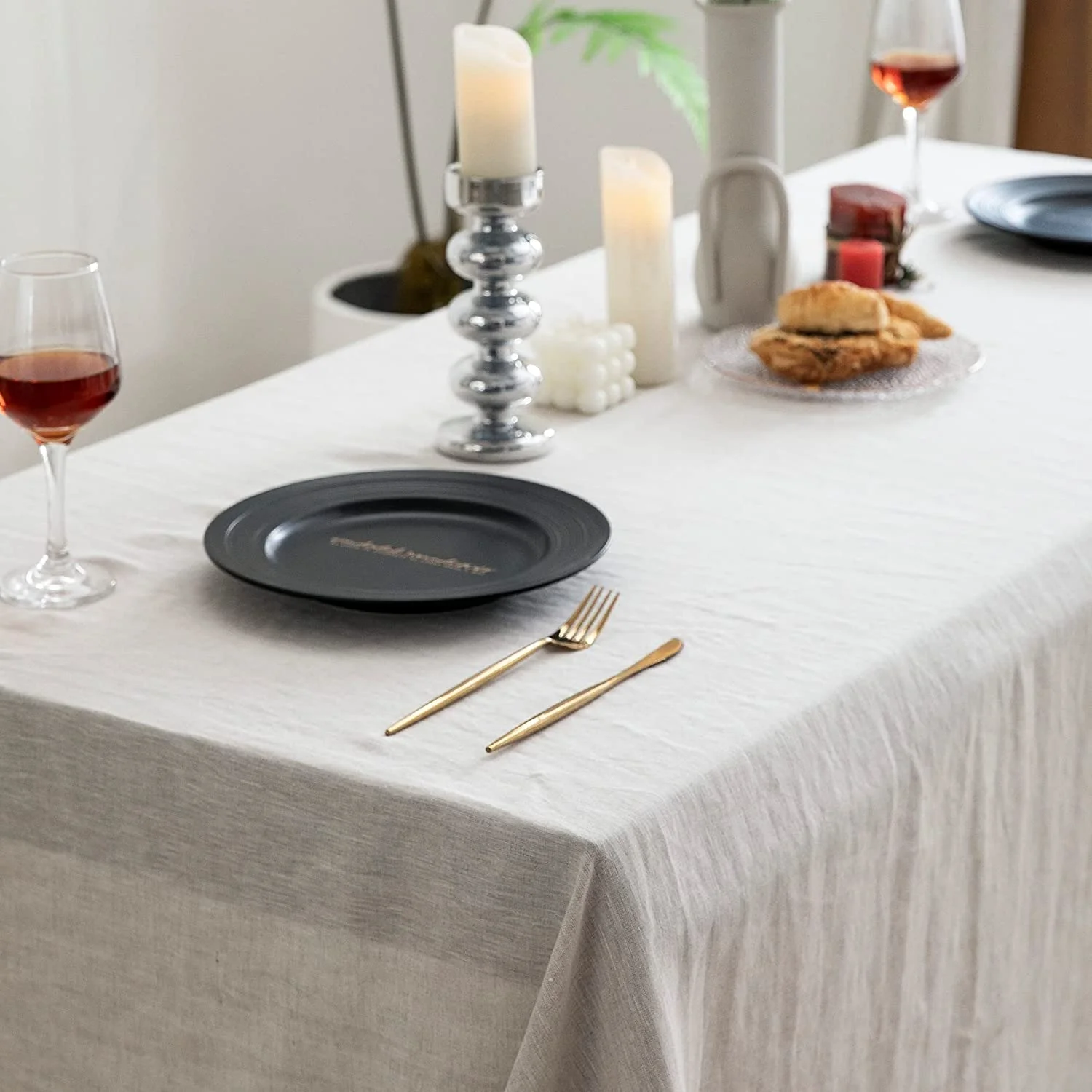 100% Pure Linen Rectangle Tablecloths 60x120Inches for Dining,Buffet Parties,Picnic,Events,Weddings and Restaurants,Decorative Halloween