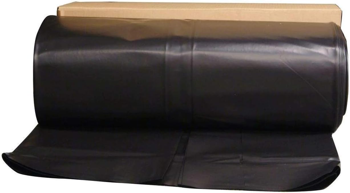 Poly-America (20'x100') Husky Contractor's Choice Black Plastic Sheeting 10 Mil. Thickness (CF1020) Polyethylene Plastic BEST FOR Overspray Shield