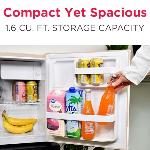 Frigidaire EFR176 Retro Compact Fridge with Chiller Mini Refrigerator with Built-in Bottle Opener for Office, Bedroom, Dorm Room or Cabin