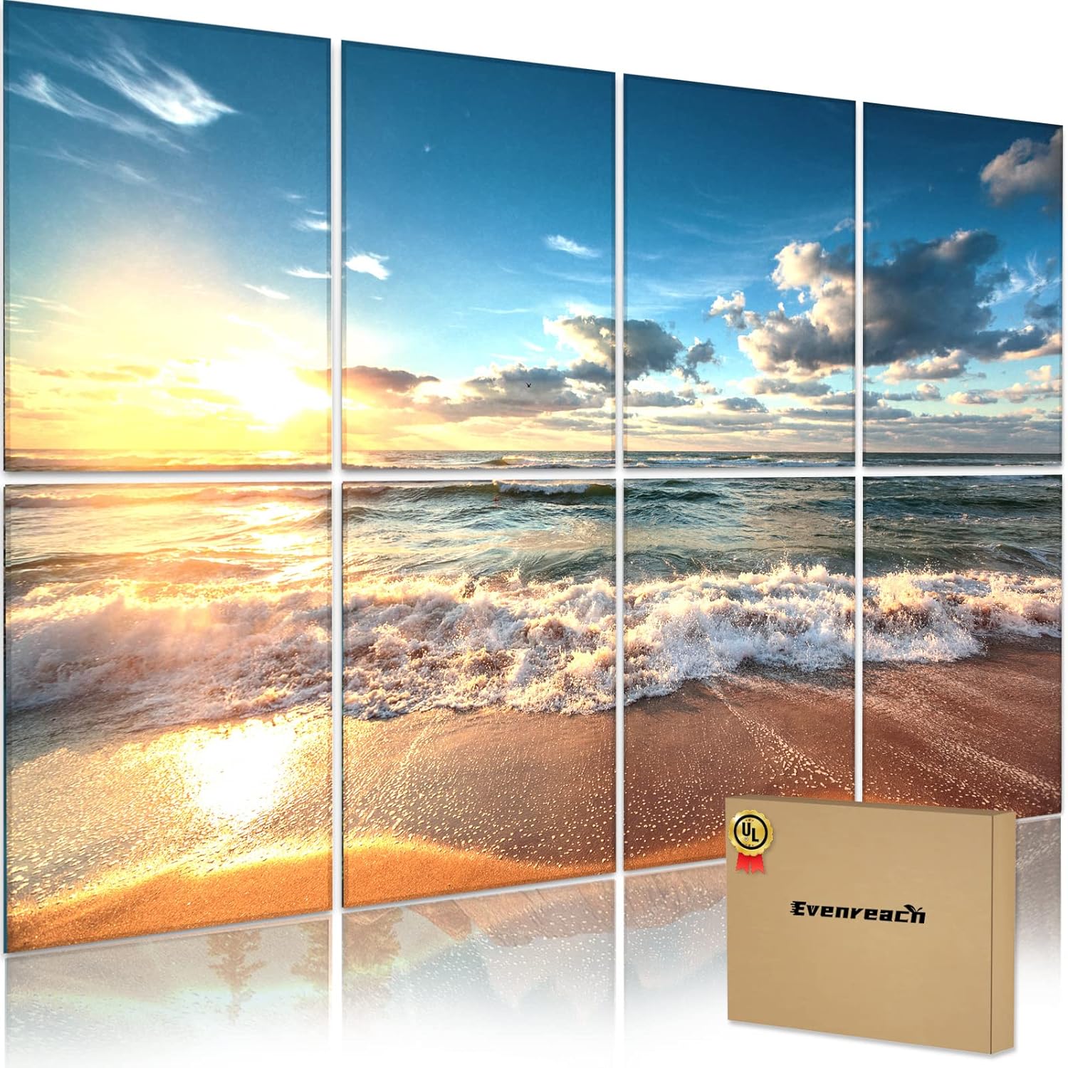 Evenreach 8 Pack Art Acoustic Panels Soundproof Wall Panels,48X32Inches Sound Absorbing Panels,Decorative Acoustical Wall Panels