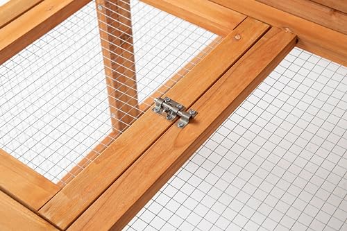 TAKUKA Outdoor Rabbit Hutch, Small Animal Wooden Chicken Coop with Nest Box