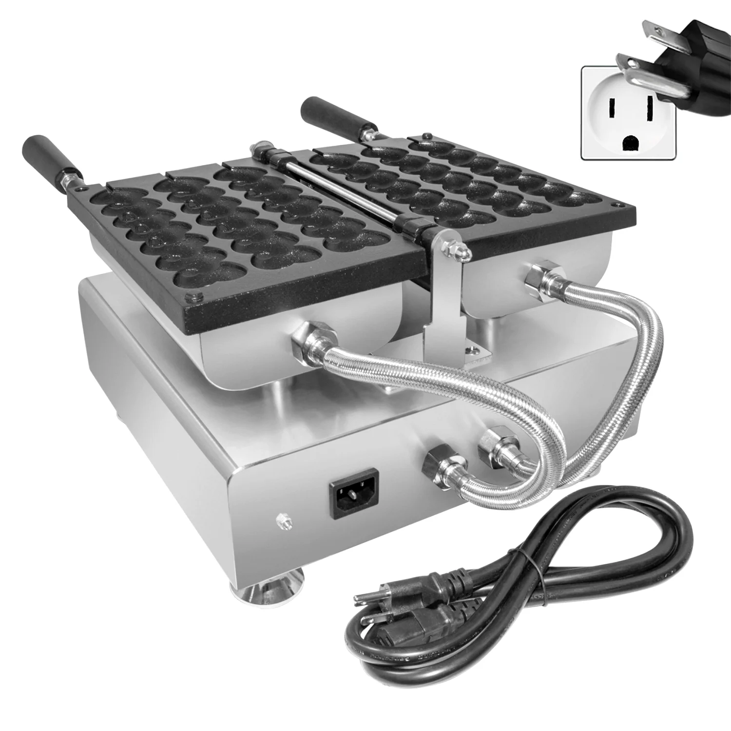 ALDKitchen Waffle Maker | 3 Heart-Shaped Waffles on a Stick | Babycakes Waffle Iron | 110V