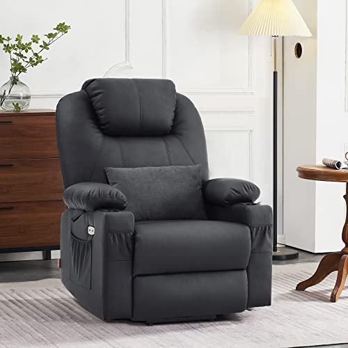 MCombo Dual Motor Large Power Lift Recliner Chair for Elderly, Lay Flat Lift Chair with Heat and Massage, Big Lift Recliner for Tall People