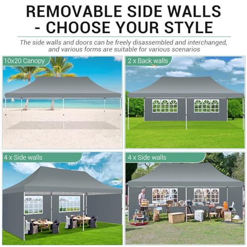 10x10 Pop Up Canopy Tent with 4 Sidewalls and Mesh Windows 2.0