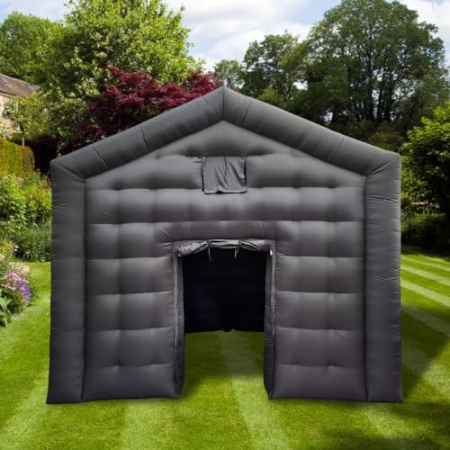Black Inflatable Cube Wedding Tent Square Gazebo Event Room Big Mobile Portable Night Club Party Pavilion for Backyard/Outdoor Events(15ftx15ft)