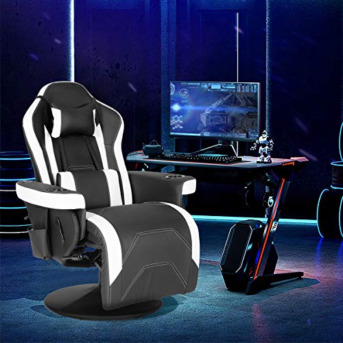 Modern-Depo Gaming Recliner Chair with Speakers, Massage, High Back, Cupholder, Headrest, Lumbar Support