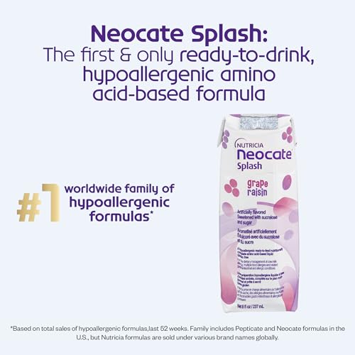 Nutricia Neocate Splash - Ready-to-Feed Hypoallergenic, Amino Acid-Based Toddler and Junior Formula - Vanilla - 8 fl oz (Case of 27)