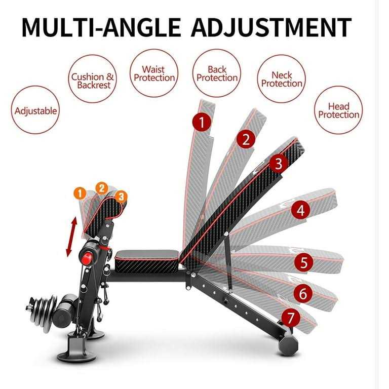 K Kingkang Adjustable Weight Bench Utility Workout Bench for Home Gym,Foldable Incline Decline Benches for Full Body Workout