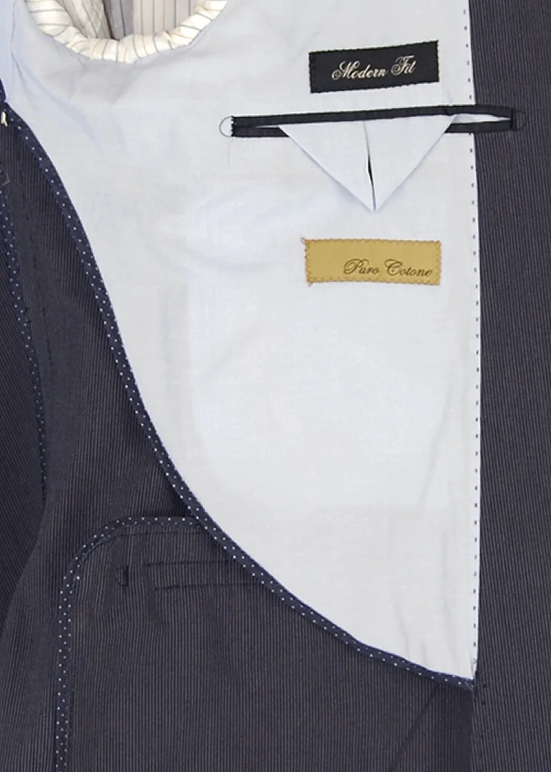 DTI BB Signature Italian Mens Two Button Suit Set 2 Piece Trim Fit Jacket Pant