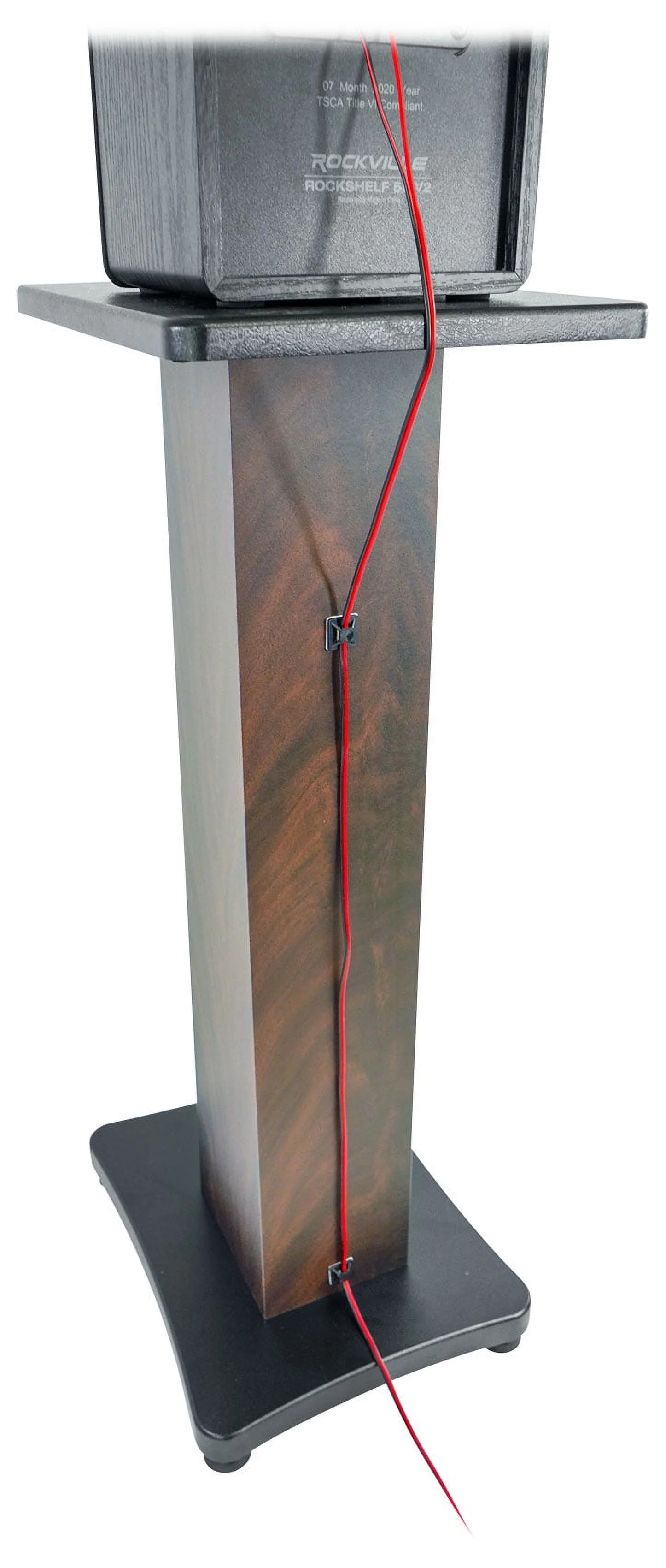 (2) Rockville SS28D Dark Wood Grain 28" Speaker Stands Fits Mackie CR5-X