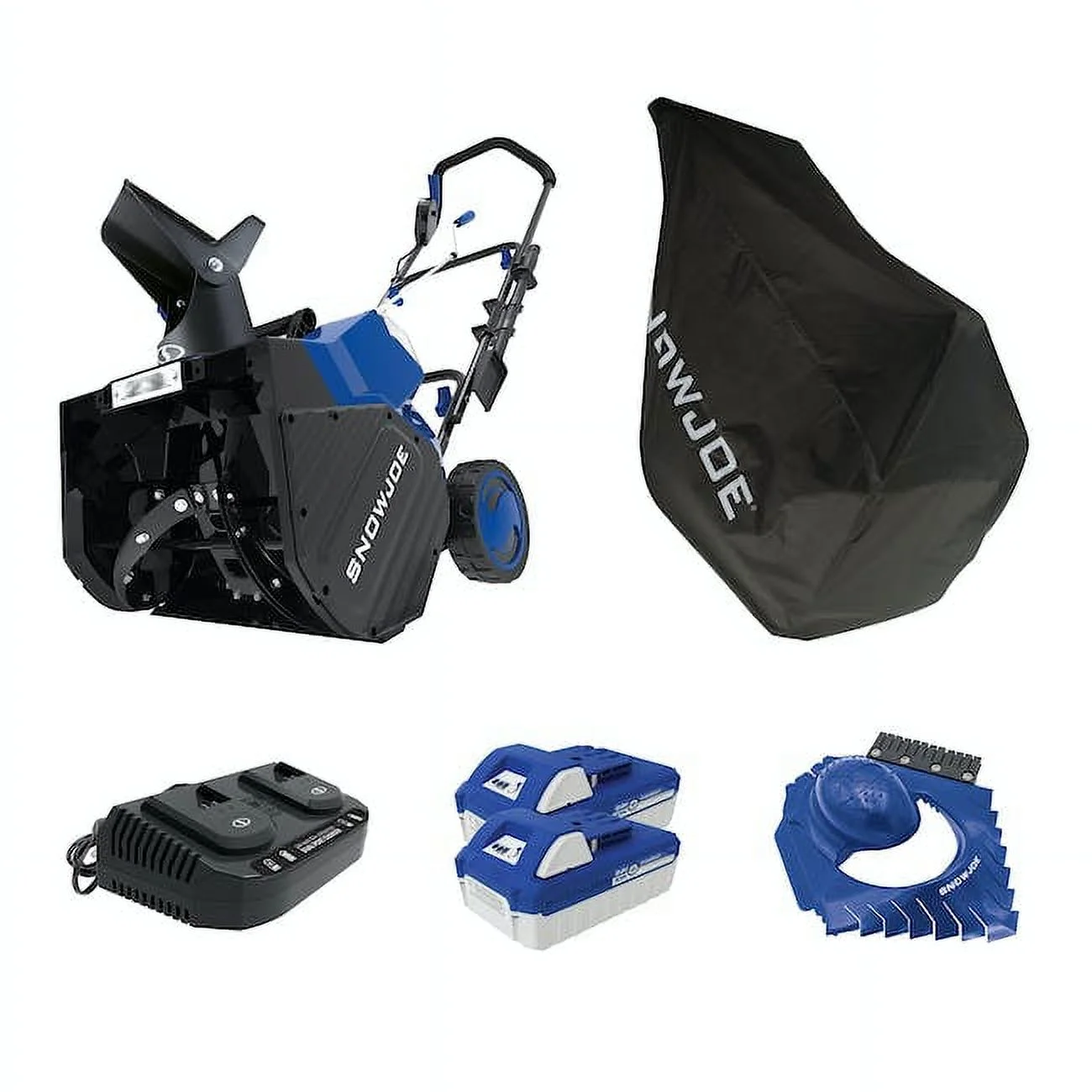 Restored Snow Joe 24V-X2-SB18-TV1 | 48-Volt IONMAX Snow Blower Bundle | W/ 2 x 4.0-Ah Batteries, Dual Port Charger, Cover