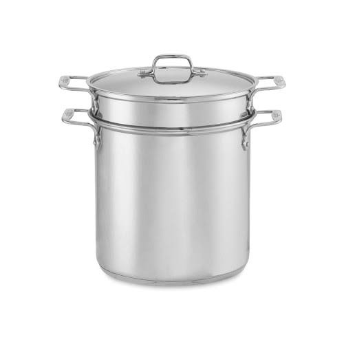 All-Clad, E7965364, Gourmet Accessories, 12 Qt. Multicooker w/ Perforated Insert u0026 Steamer Basket, Stainless Steel
