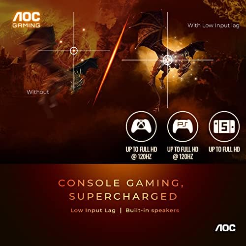 AOC C27G2Z 27" Curved Frameless Ultra-Fast Gaming Monitor, FHD 1080p, 0.5ms 240Hz, FreeSync, 2x HDMI 2.0, 1x Display Port, Height Adjustable