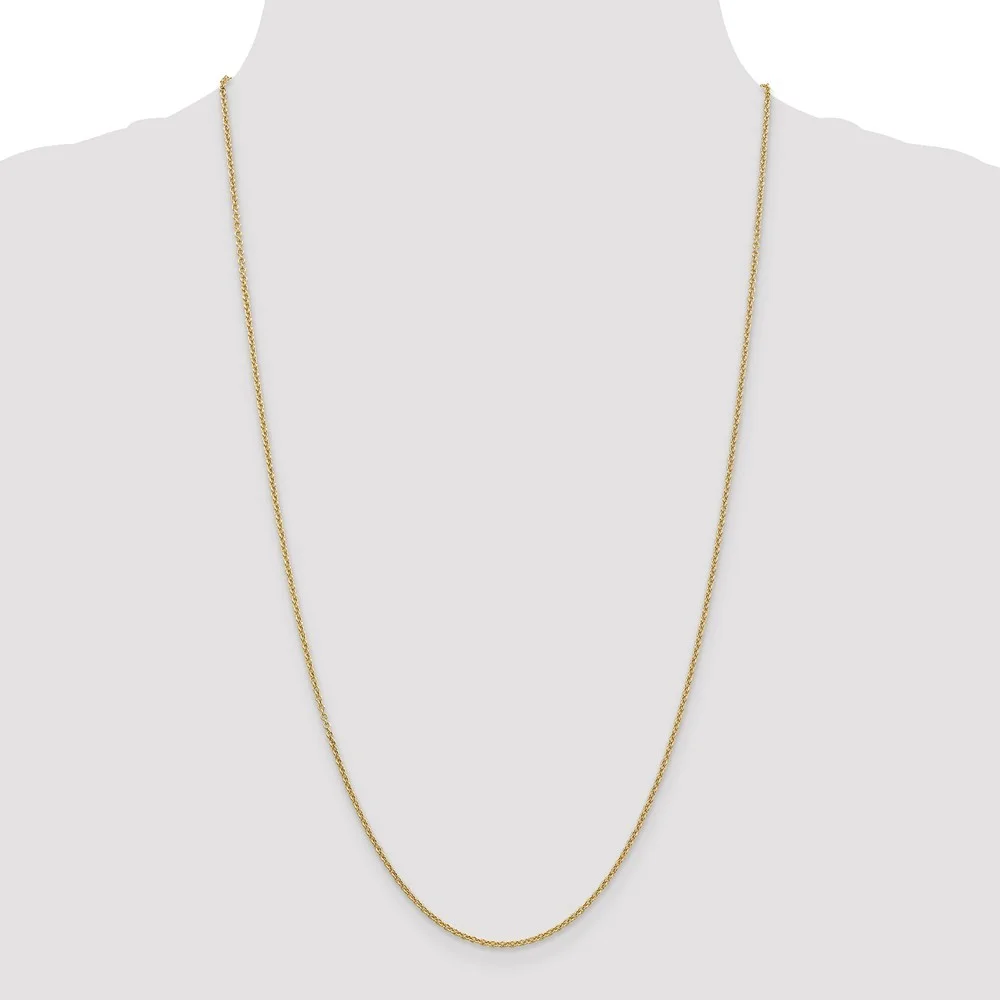 14k Gold 1.6mm Cable Chain Necklace 30 Inch Jewelry Gifts for Women - 5.0 Grams
