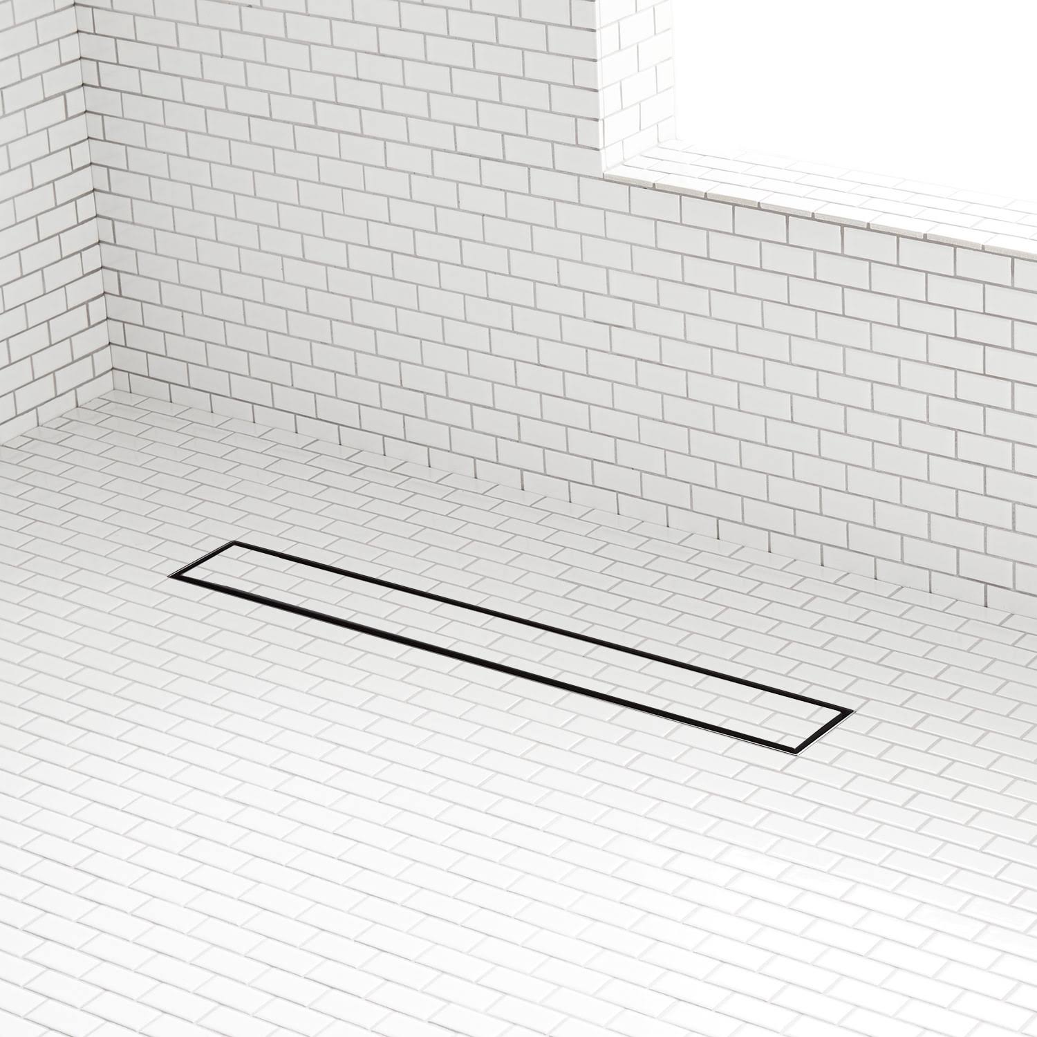 18x22 Cohen Linear Tile-In Shower Drain - Brushed Stainless Steel | Signature Hardware 415556