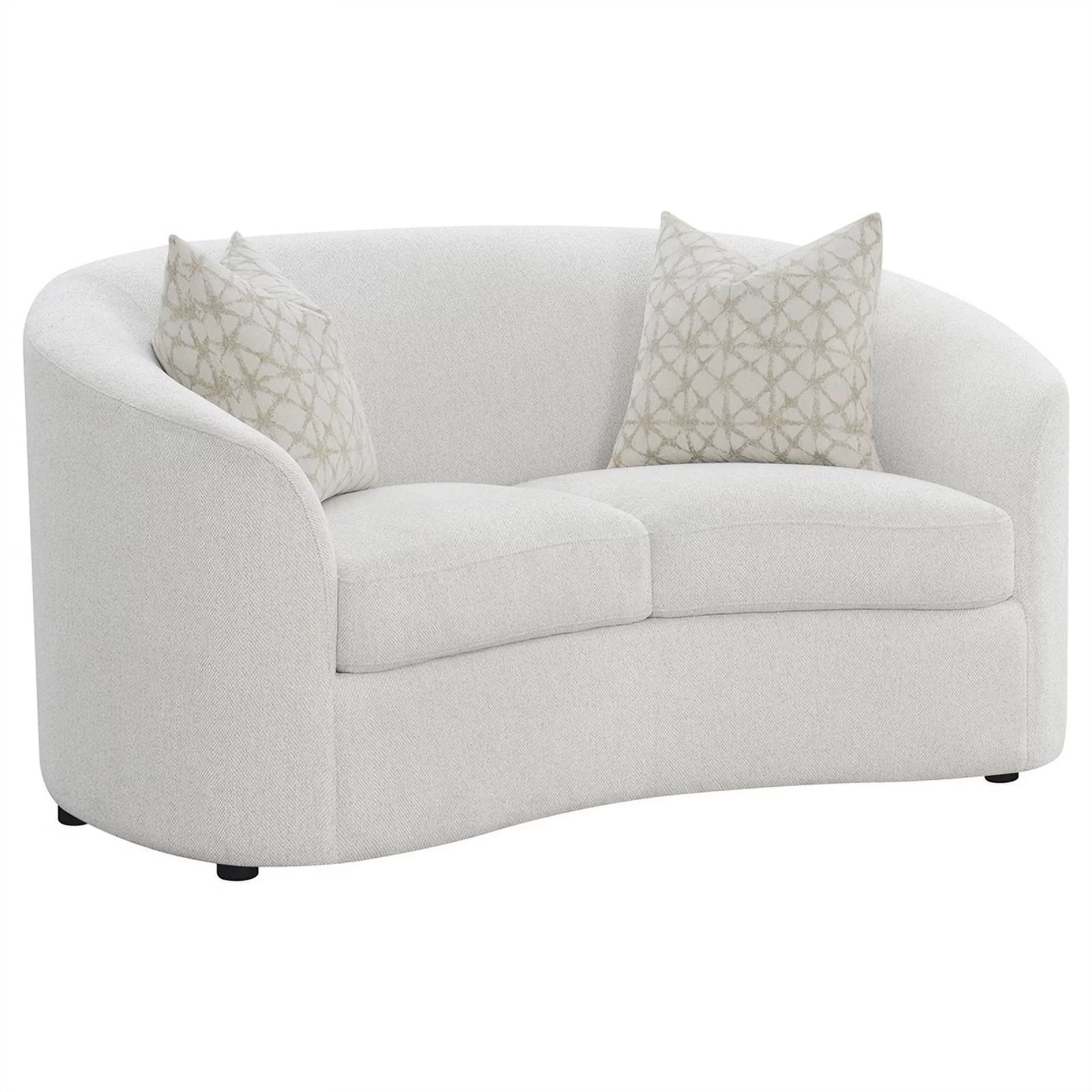 Coaster Rainn 2-piece Modern Fabric Upholstered Tight Back Living Room Set Latte