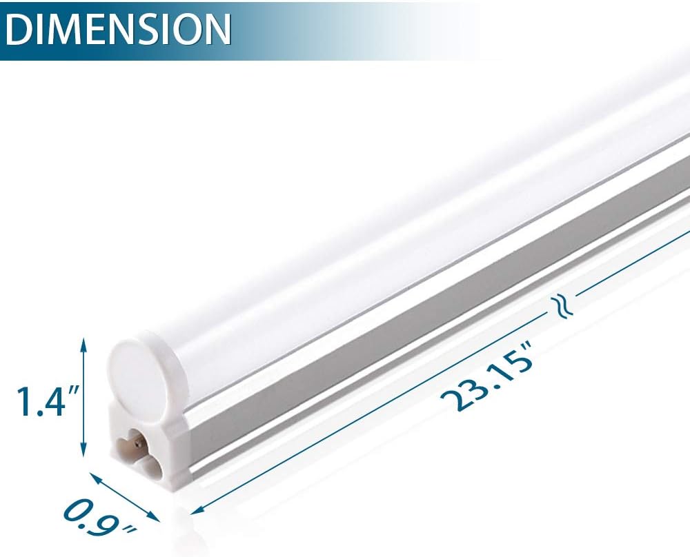 (Pack of 6) Barrina LED T5 Integrated Single Fixture, 3FT, 6500K (Super Bright White), Utility Shop Light, Ceiling and Under Cabinet Light
