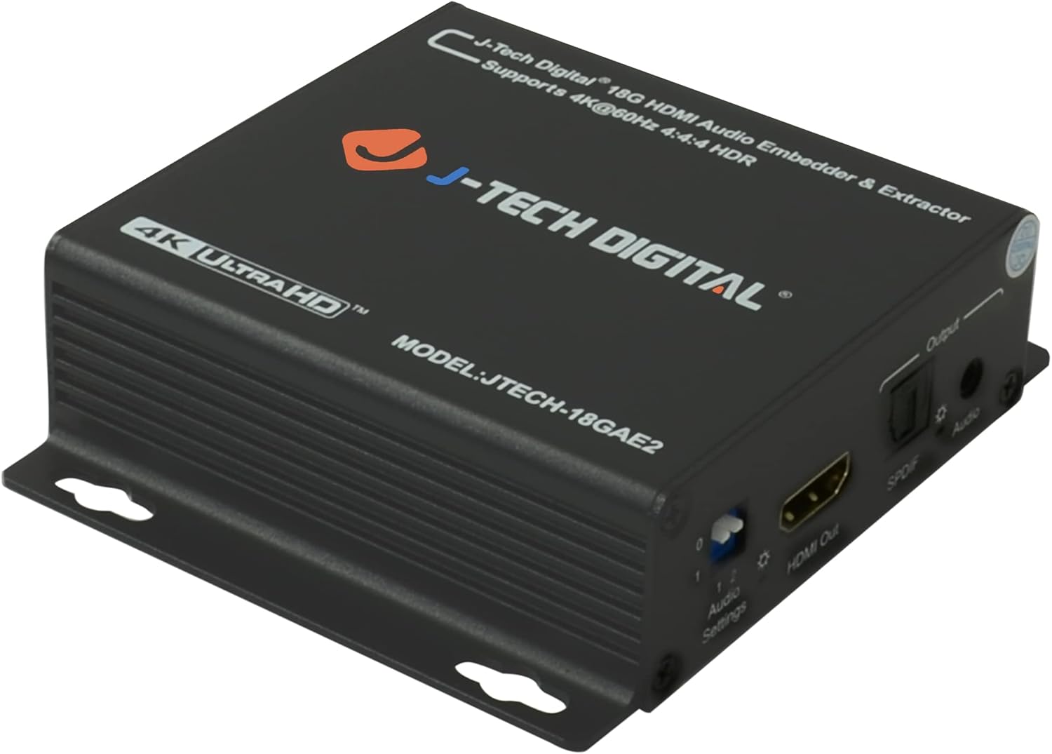 J-Tech Digital HDMI 4K 60HZ HDMI Audio Extractor with Audio Embedder Optical SPDIF + 3.5MM Output Supports HDMI 2.0, 18Gpbs Bandwidth, HDCP 2.2
