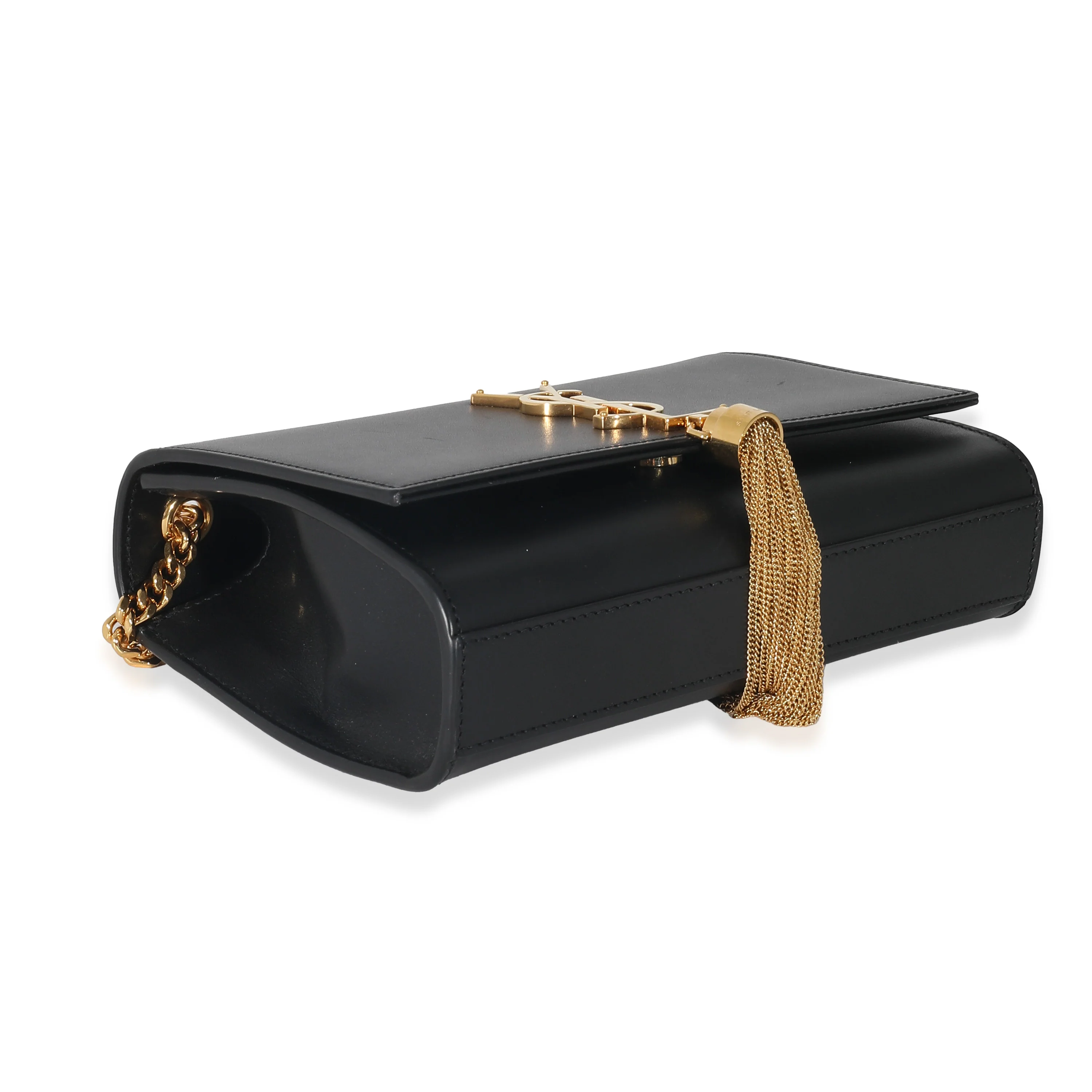Saint Laurent Black Smooth Leather Small Kate Tassel Bag