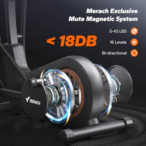 Merach Elliptical Machine, Elliptical Exercise Machine for Home with Hyper-Quiet Magnetic Drive System