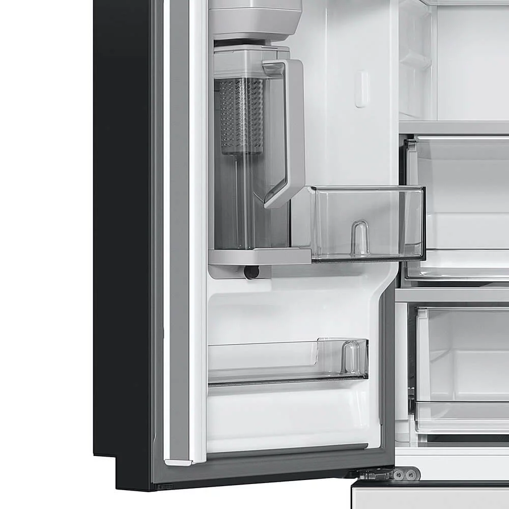 Samsung RF24BB620012 24 Cu. Ft. Bespoke White Glass 3-Door French Door Counter-Depth Refrigerator