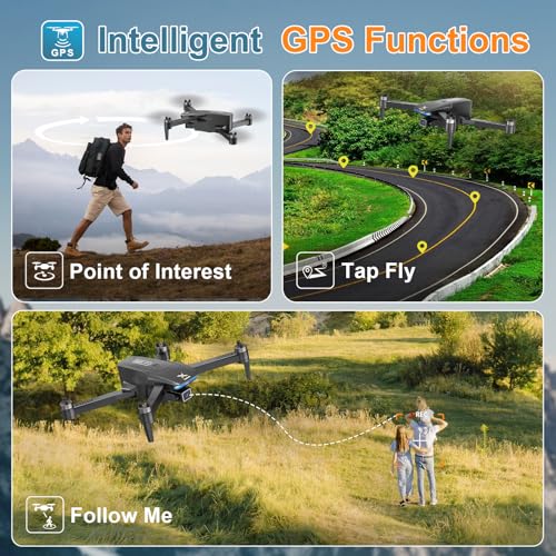 GPS Drones with Camera for Adults 4K, Brushless Motor FPV RC Quadcopter with Auto Return, Follow Me, Headless Mode, 50 Mins Long Flight
