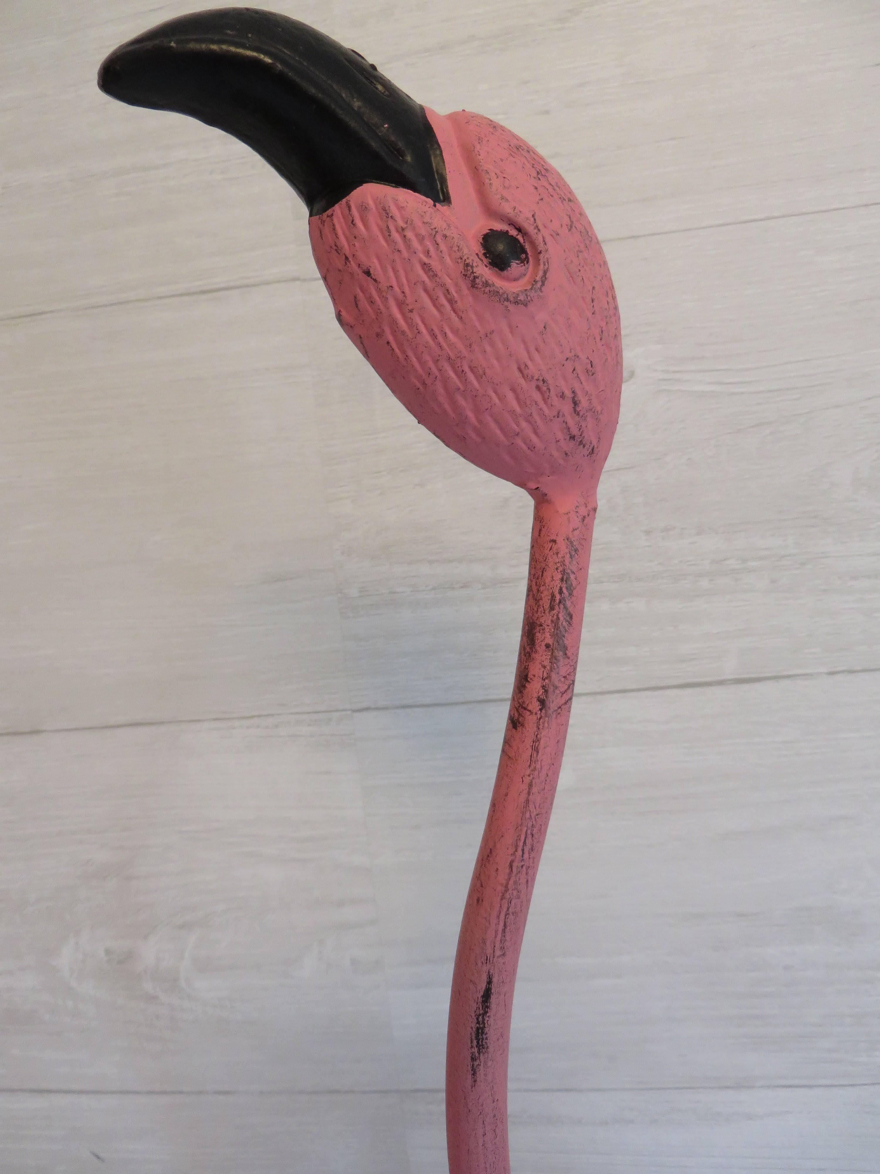 Large Cast Iron Flamingo Statue