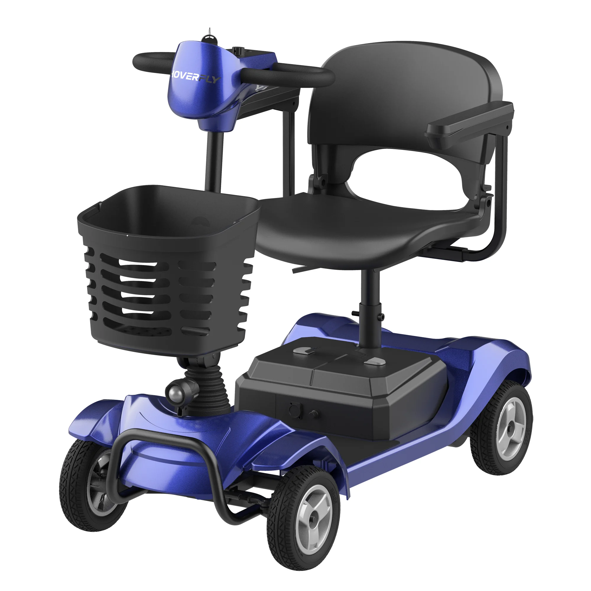 Hoverfly T4 Mobility Scooter for Elderly, 4 Wheel Mobility Compact Scooters for Seniors 330lbs with Lights Basket, Blue - Curated Treasures Market