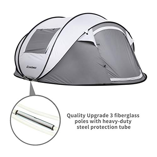 EchoSmile Camping Instant Pop Up Tent, 2/4/6/8/10 Person, Water Resistant Dome, Easy Setup for Camping Hiking and Outdoor, Portable with Carry Bag
