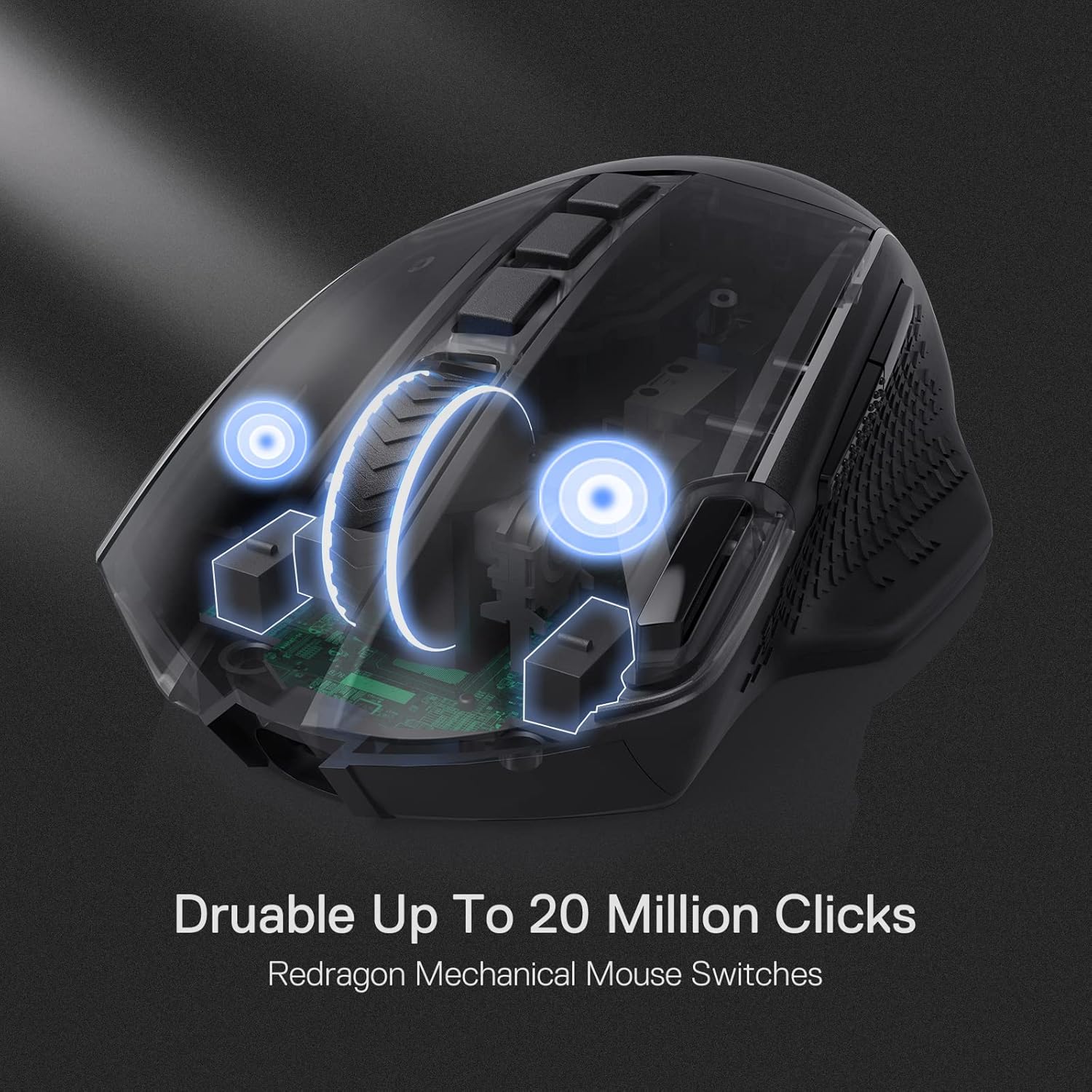 Redragon M991 Wireless Gaming Mouse, 19000 DPI Wired/Wireless Gamer Mouse w/ Rapid Fire Key, 9 Macro Buttons