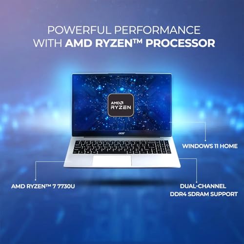 acer Aspire 3 Premium Laptop with Backlit Keyboard | AMD Ryzen 5 7530U CPU | 15.6 FHD IPS Display | 16GB RAM | 256GB PCIe SSD | Wi-Fi 6 | Type-C |