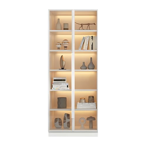 LITFAD Modern Wood Bookcase with Cabinet