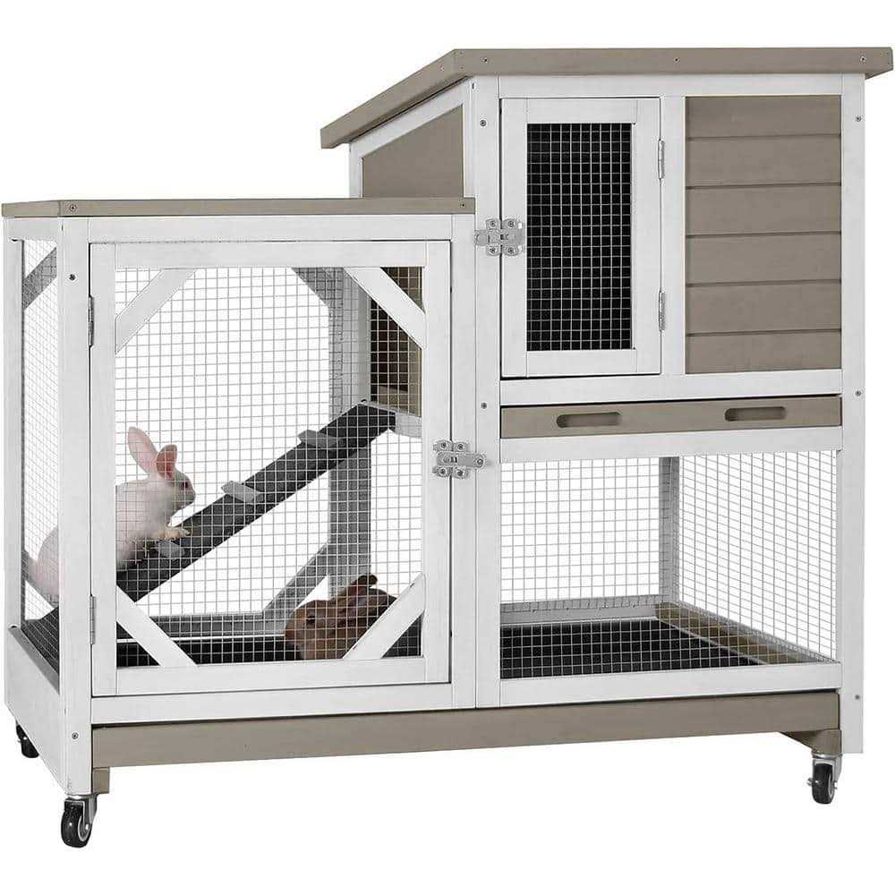 Aivituvin Large Indoor Rabbit Hutch with Pull out Tray - Pet Supplies online store