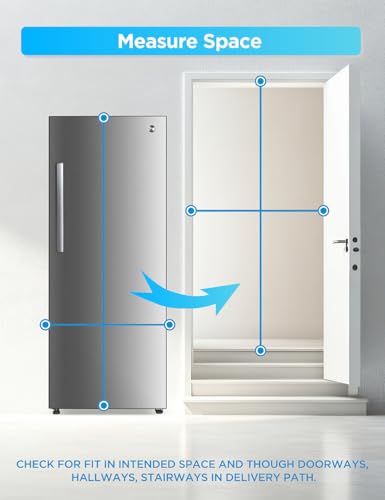 Commercial Cool 11.1 Cu. Ft. Convertible Freezer Refrigerator, Upright Fridge with Glass Shelves, Reversible Door, ENERGY STAR rated, Auto Defrost