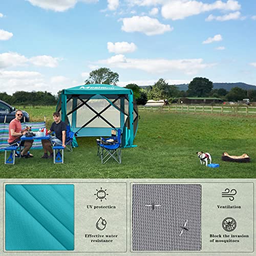 MASTERCANOPY 12x12FT Pop Up Gazebo Screen Tent - Instant Screen House with Netting, Quick Set, Outdoor Canopy Shelter with Carry Bag for Camping