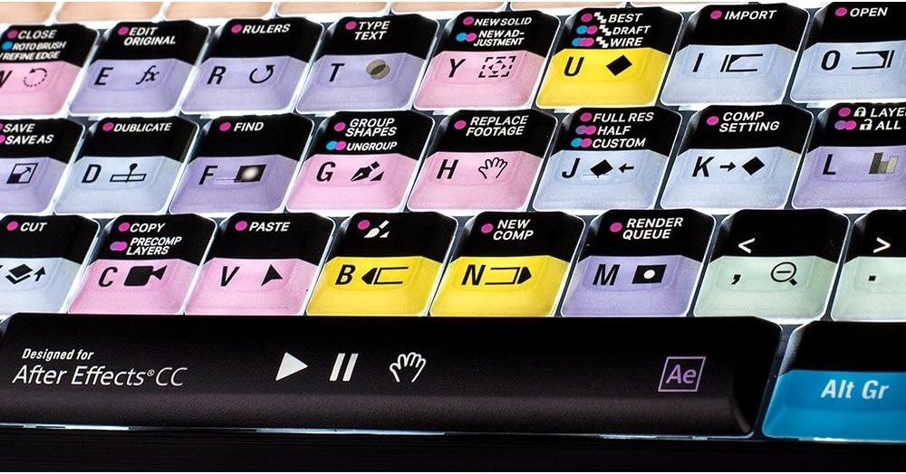 Logickeyboard Astra Series Adobe After Effect CC Backlit PC Keyboard (American English)