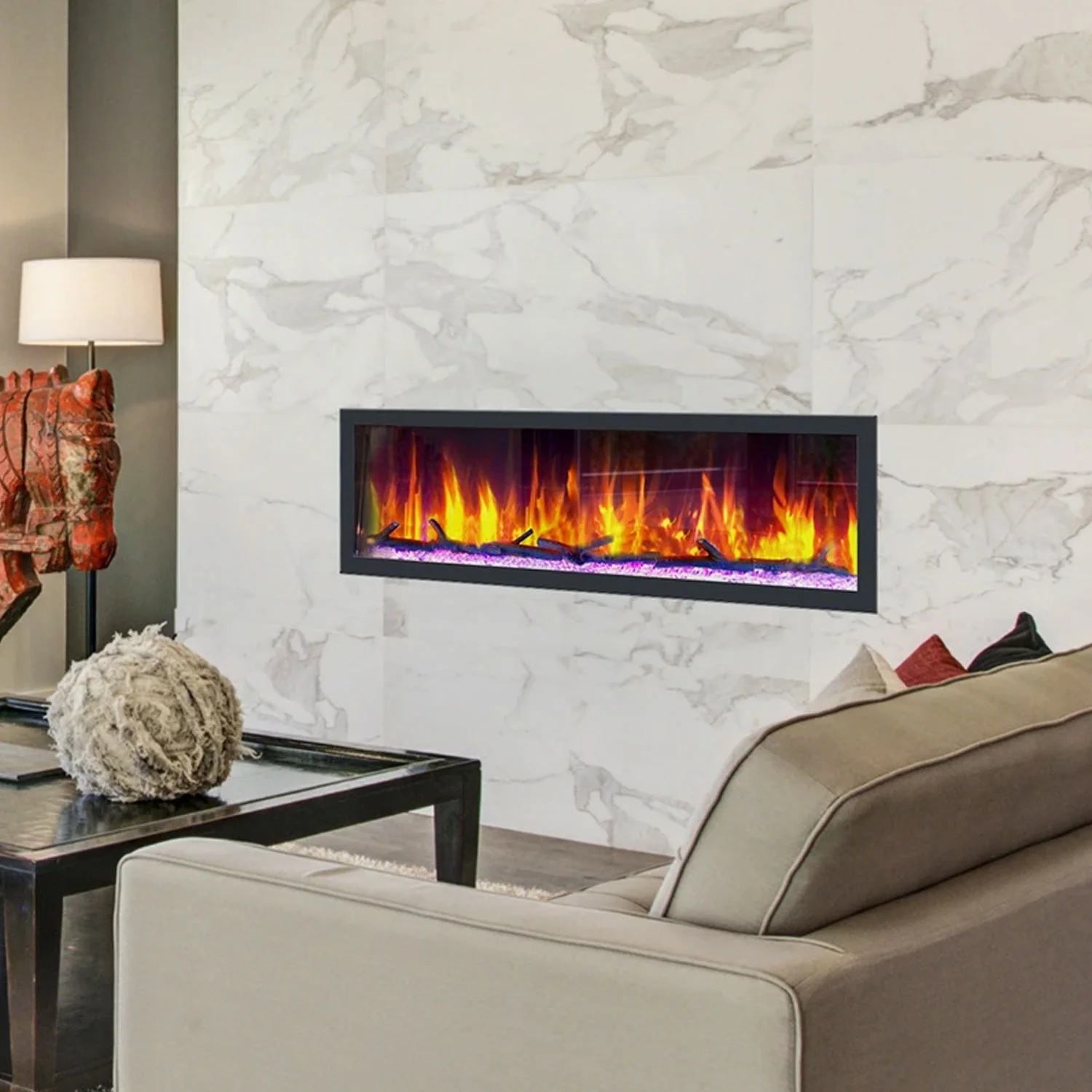 Dynasty Fireplaces Cascade BTX64 64.50 Inch Electric Wall Fireplace Decor