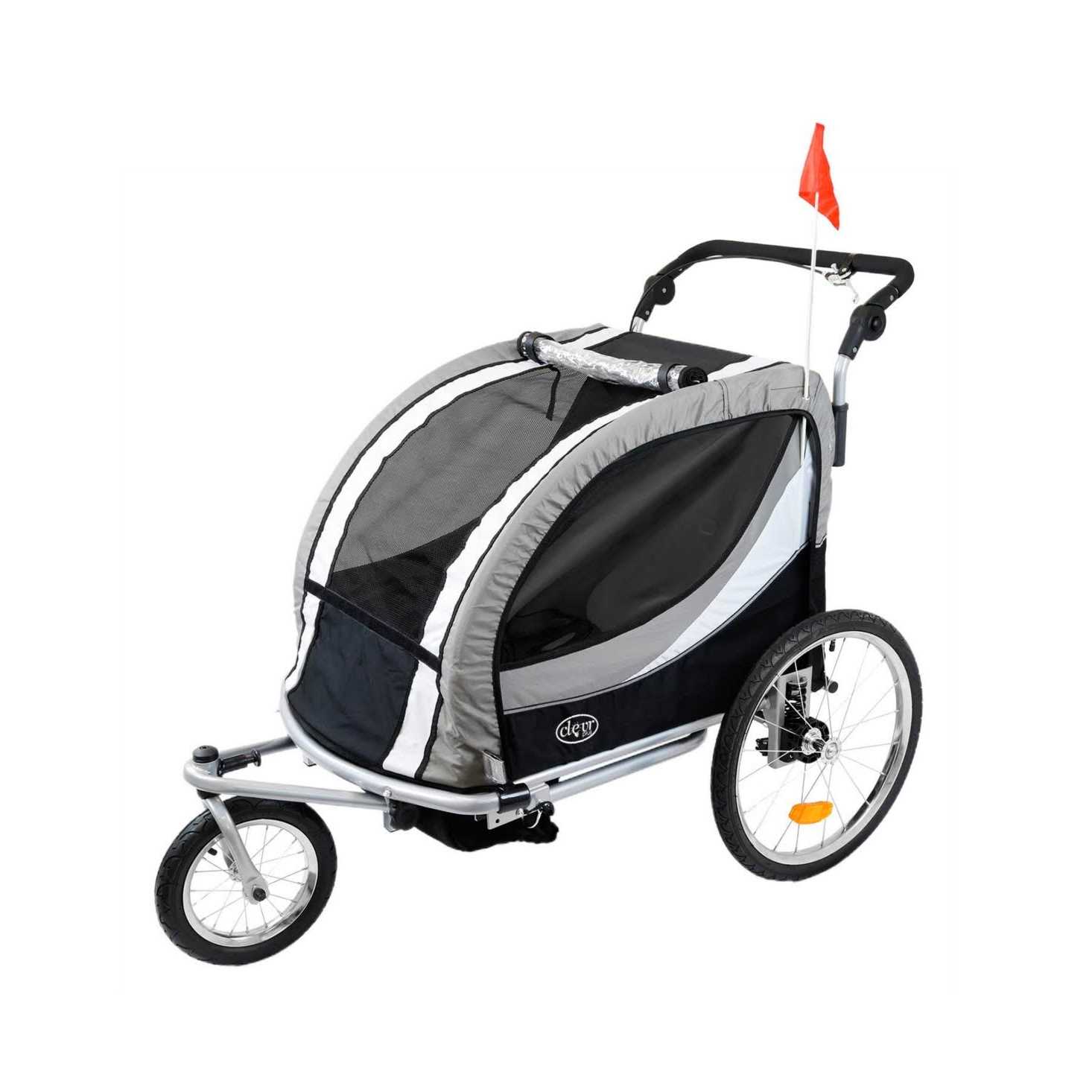 ClevrPlus Deluxe 3-in-1 Double Seat Bike Trailer Stroller Jogger for Kids - Sports Supplies Online Store