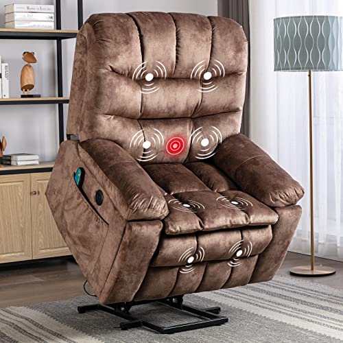 CANMOV Large Power Lift Recliner Chairs with Massage and Heat for Elderly