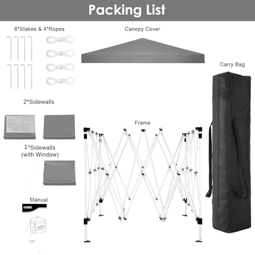 COBIZI Canopy 10x20 Pop Up Canopy Tent with 6 Sidewalls Party Tents for Parties Weddings Backyard Waterproof Canopy Outdoor Commercial Canopy Event