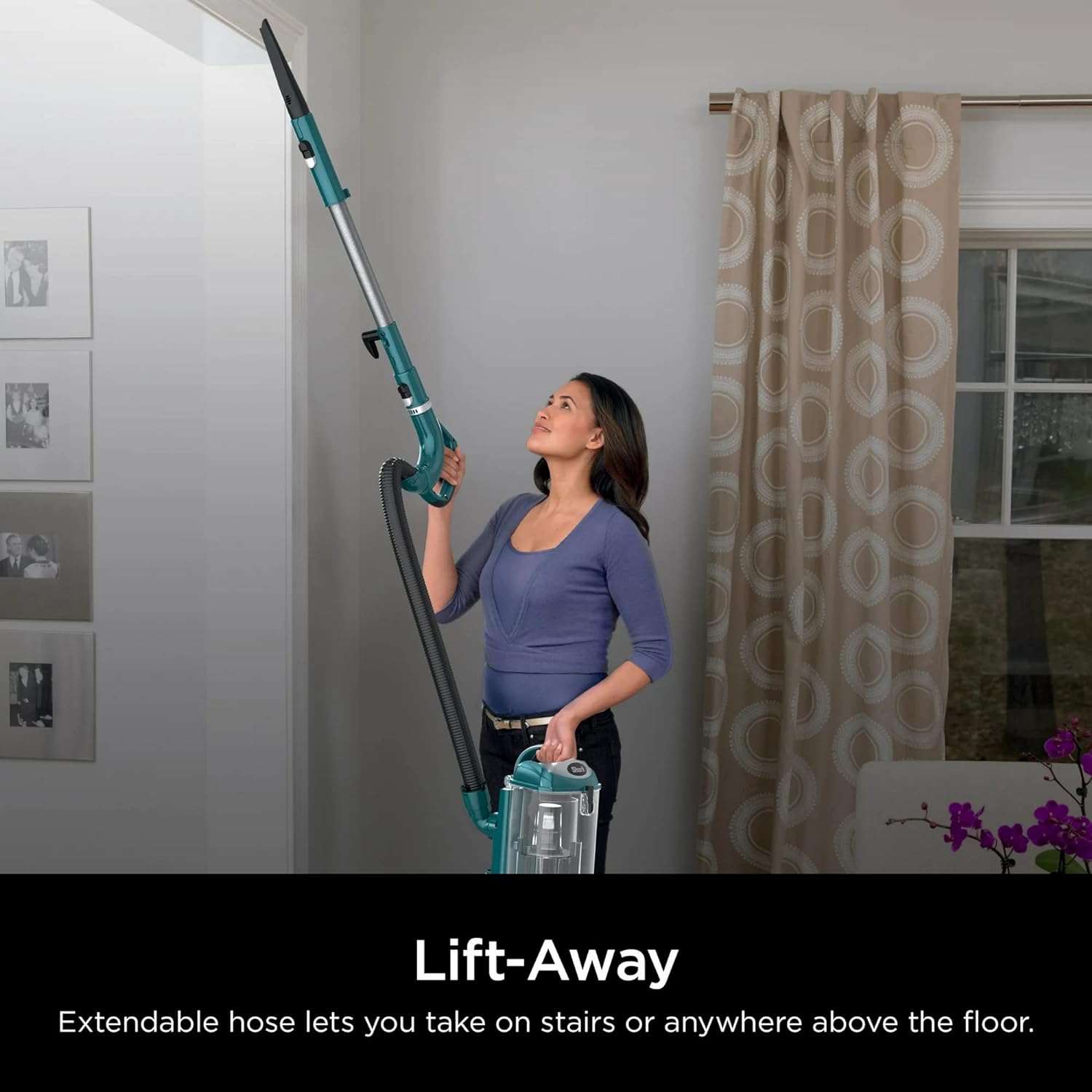 SHARK CU512 Lift-Away XL Upright Vacuum with Crevice Tool, Teal - Smart Home Appliances