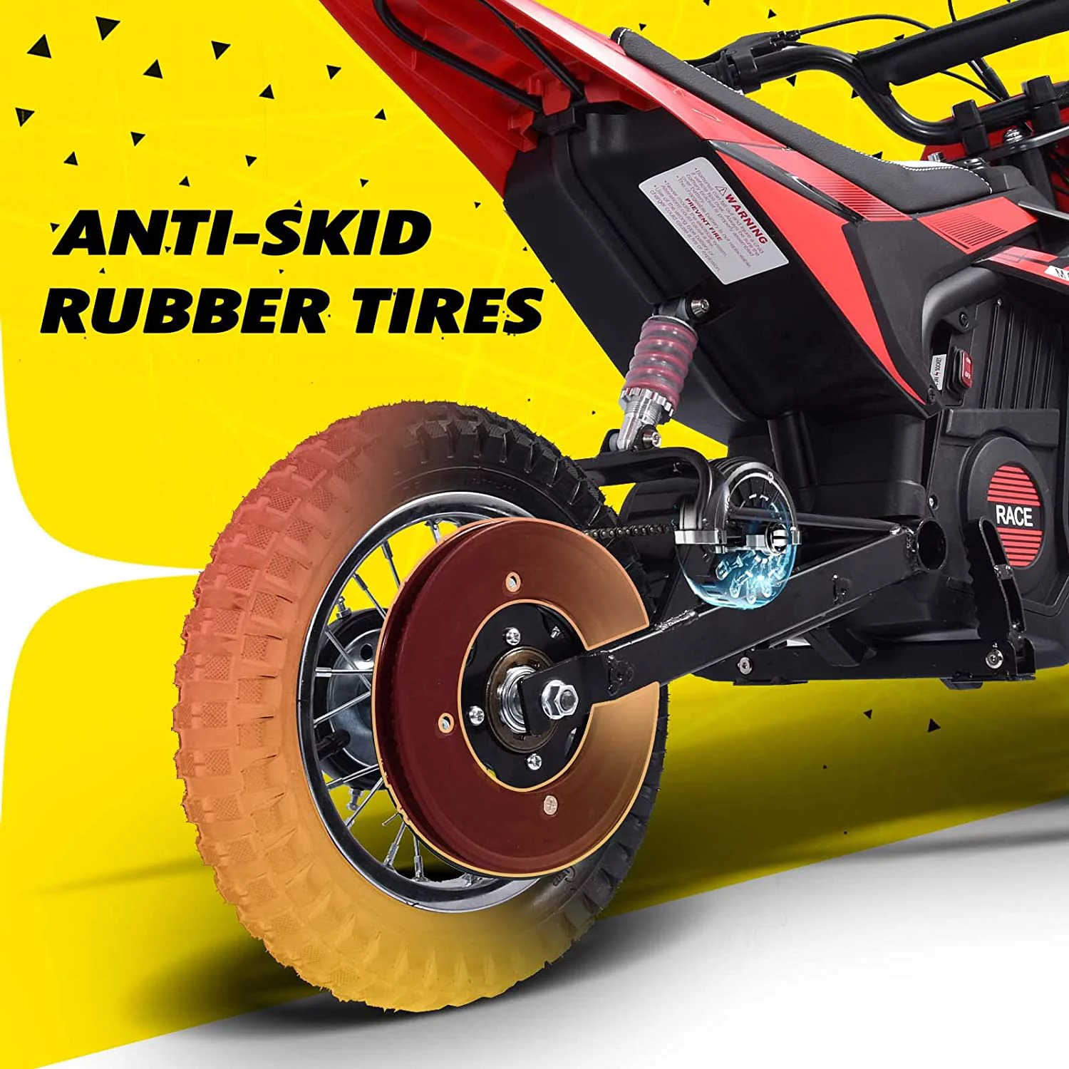 Blitzshark 24V Kids Electric Dirt Bike 250W off-Road Bike for Ages 13+, with Rubber Tire, Suspension & Leather Seat