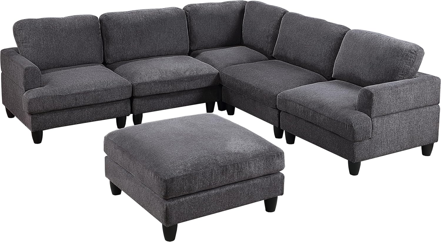 U-Shaped Oversized Modular Sectional Sofa Couch with Movable Ottoman