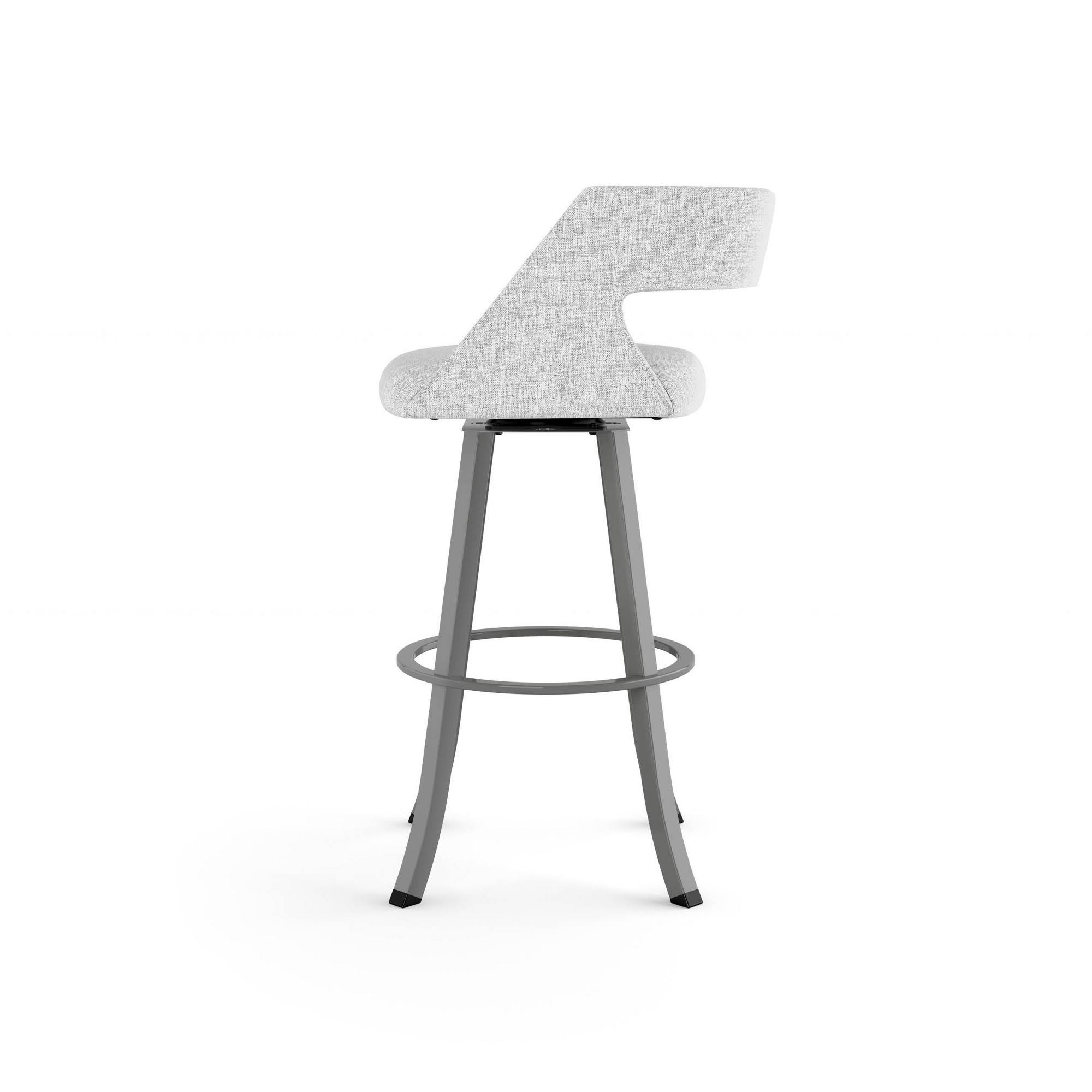 Amisco Metro 26 in. Swivel Counter Stool Soft Gray White