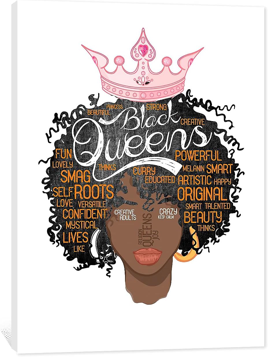 African American Wall Art, Black King and Queen Wall Art, Black Art Wall Art Decor, Black Couple Picture for Living Room Decor