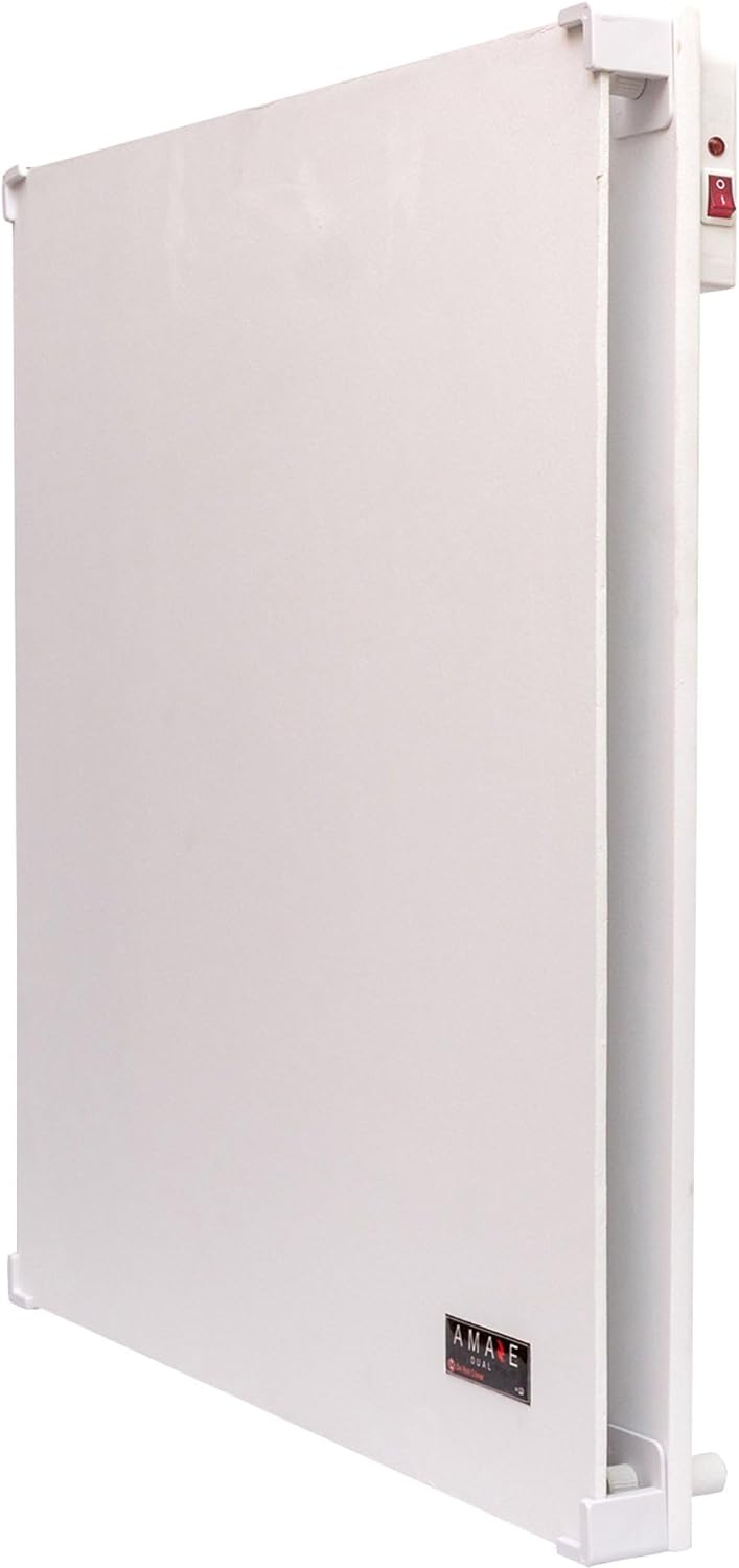 Amaze Heater Dual 400W Convection Wall Mount Space Heater Panel with Heat Guard Cover for 120 Sq Ft Room - 120V - Overheat Protection
