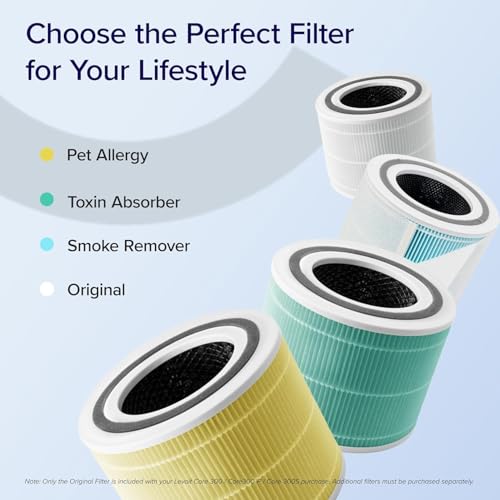 LEVOIT Air Purifiers for Home Bedroom, HEPA Sleep Mode, AHAM VERIFIDE, Smart WiFi for Home Large Room, Quiet Cleaner for Pet Hair, Allergies, Dust