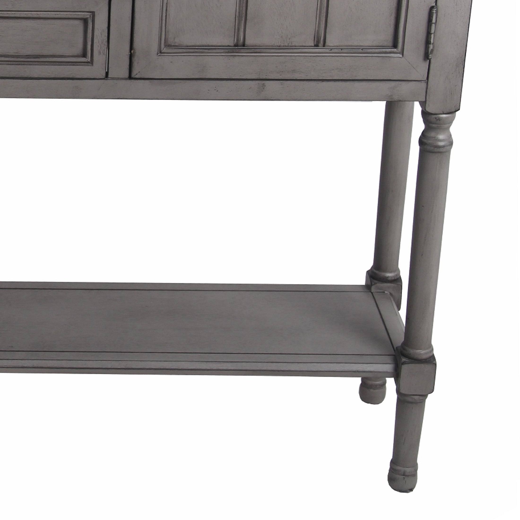 Benzara BM206056 Wooden Sideboard with 2 Spacious Drawers and 2 Door Cabinets Gray